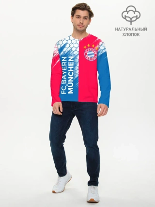Мужской лонгслив базовый / ФК БАВАРИЯ / BAYERN / МЮНХЕН