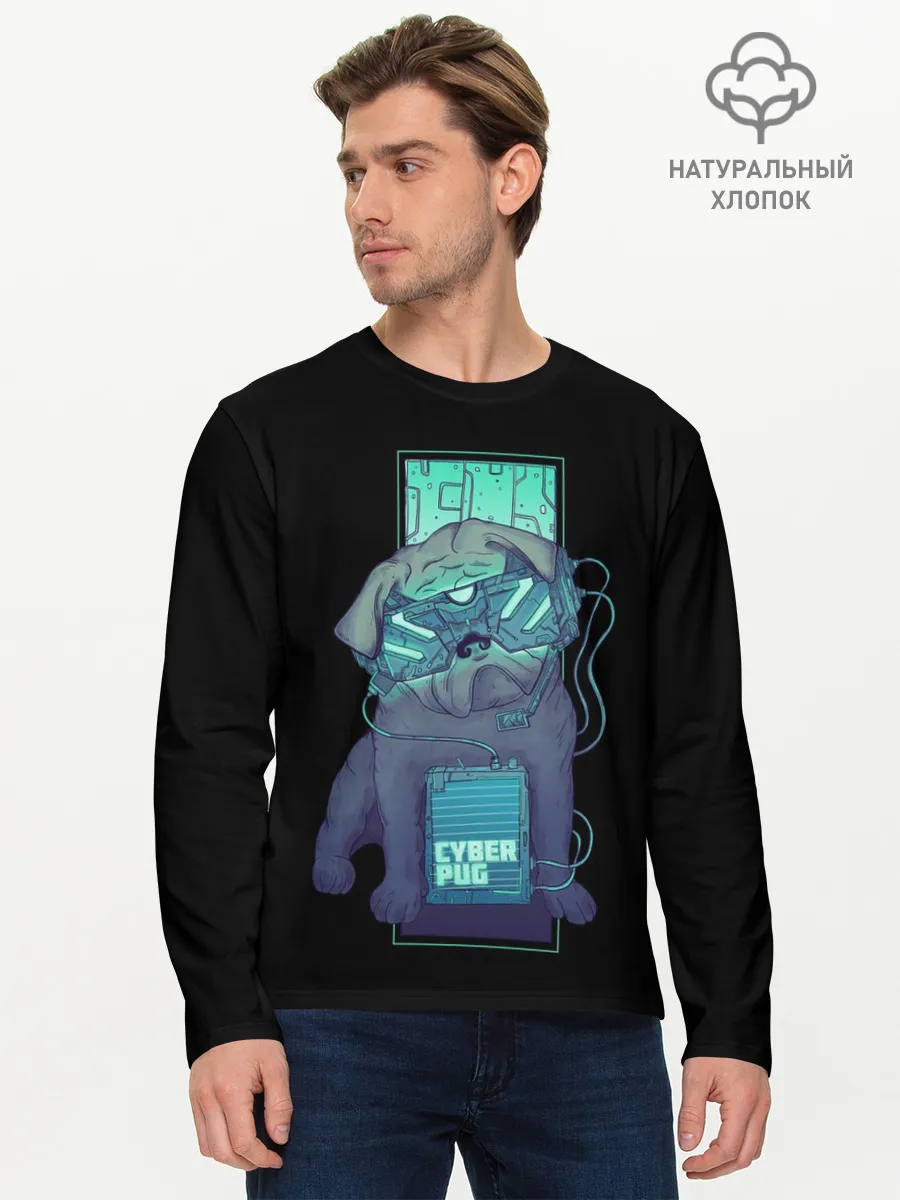 Мужской лонгслив базовый / Cyber Pubg | Кибер Мопс