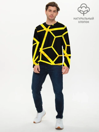 Мужской лонгслив базовый / Hexagon
