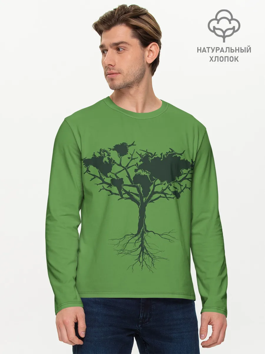 Мужской лонгслив базовый / Древо Мира