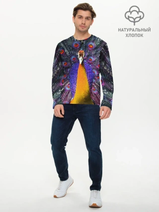 Мужской лонгслив базовый / Павлин