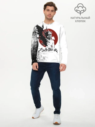 Мужской лонгслив базовый / Черный Аста демон Чёрный клевер