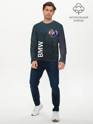 Мужской лонгслив базовый / BMW Heart. Grooved Texture