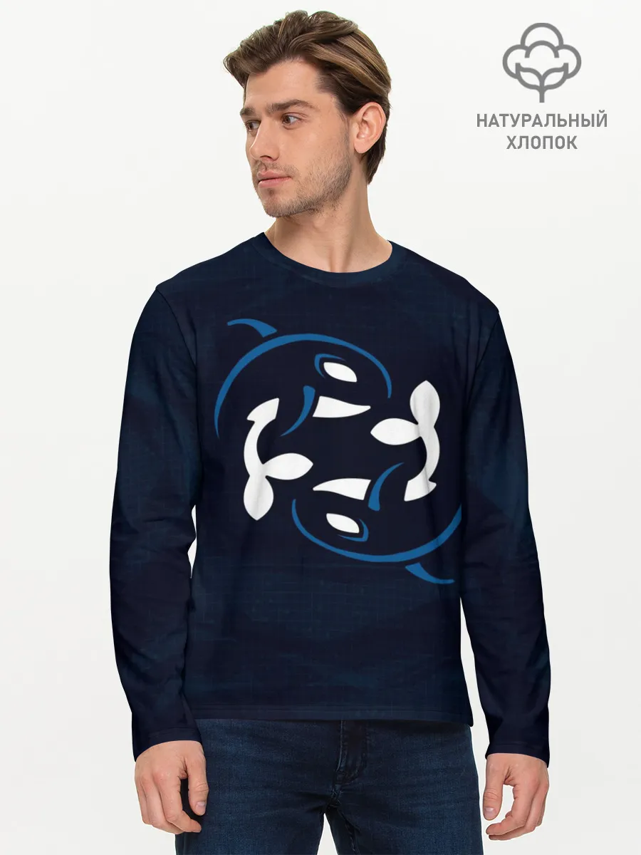 Мужской лонгслив базовый / Косатки