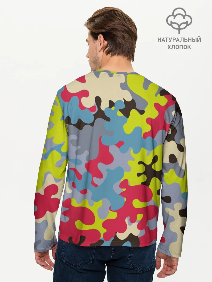 Мужской лонгслив базовый / Цветные облака