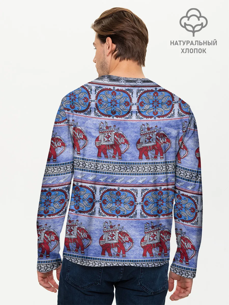 Мужской лонгслив базовый / Индийский Орнамент