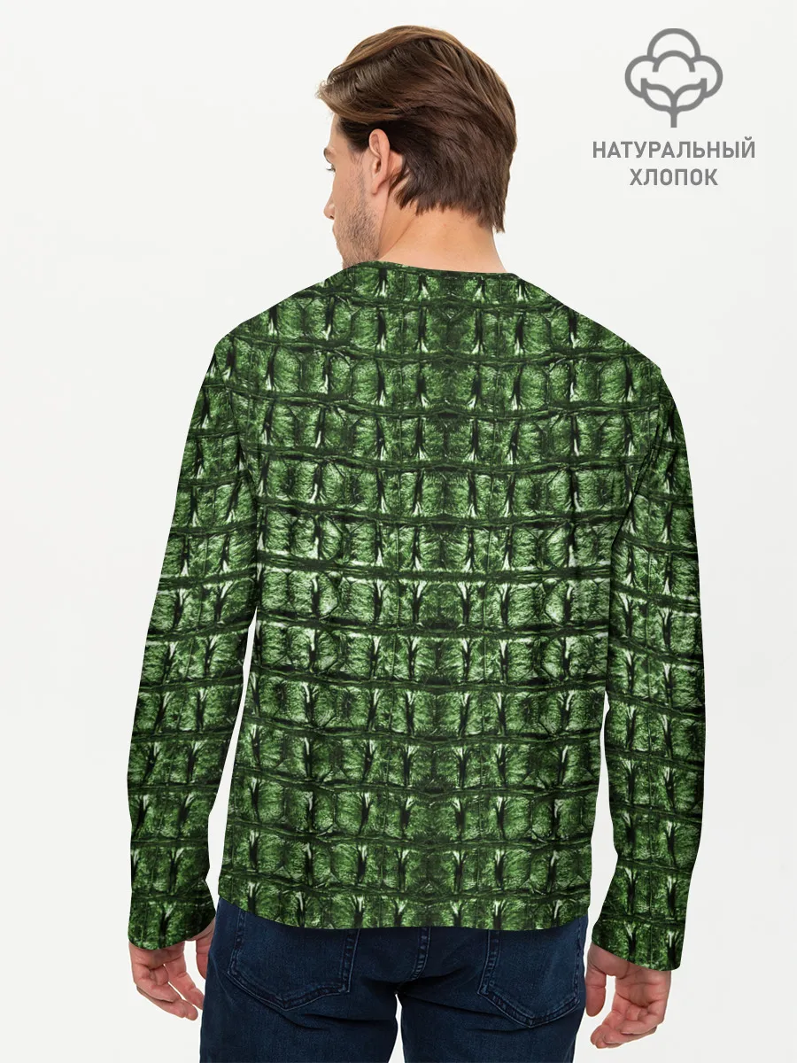 Мужской лонгслив базовый / Текстура Аллигатора