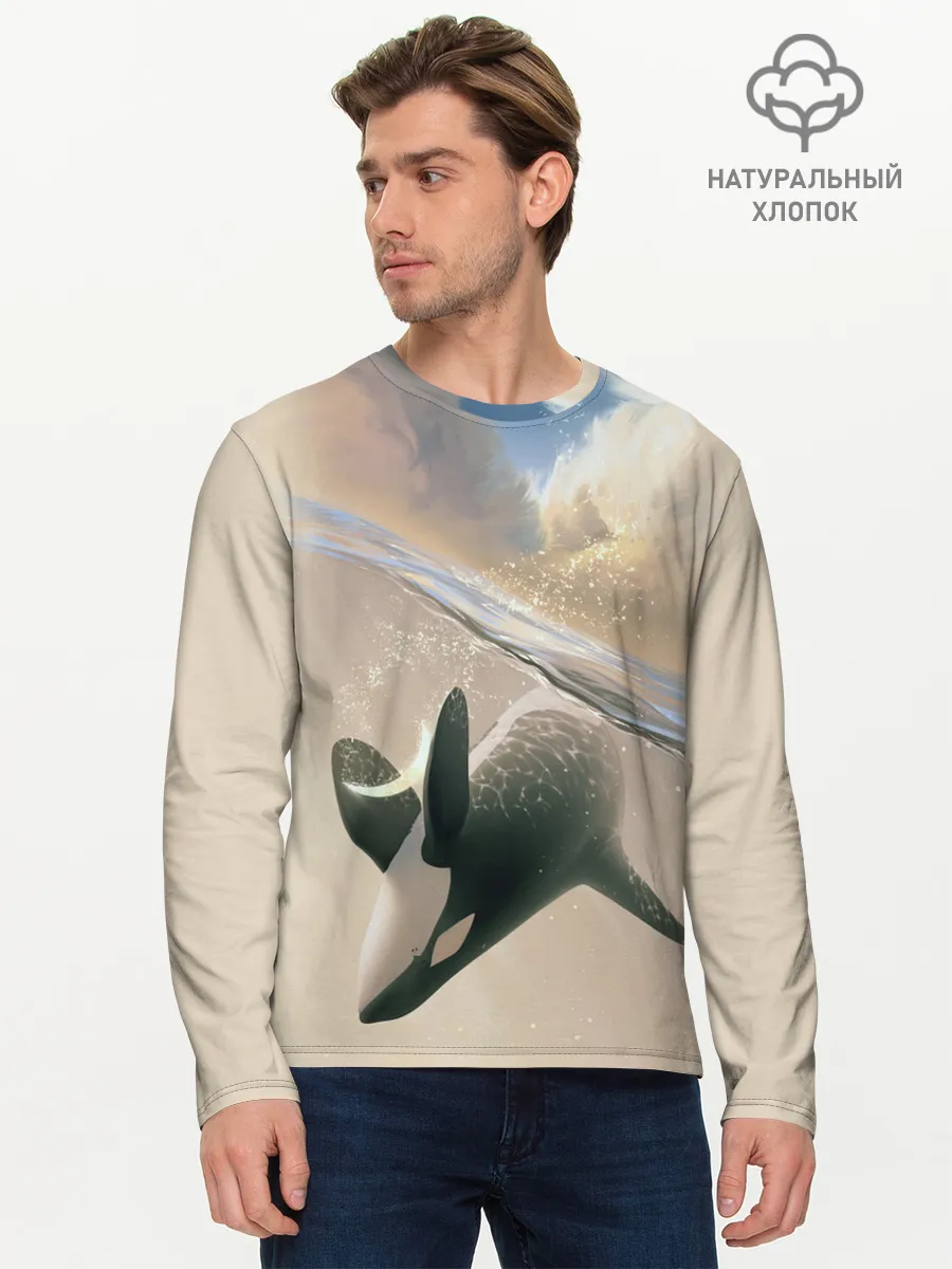Мужской лонгслив базовый / косатка