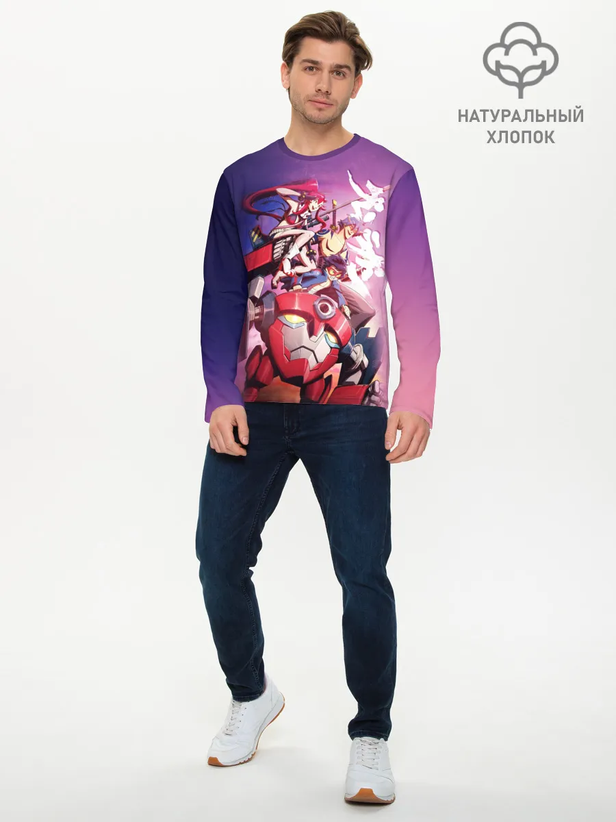 Мужской лонгслив базовый / Gurren Lagann