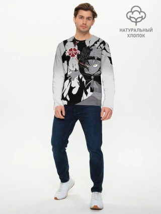 Мужской лонгслив базовый / Черный Аста демон Чёрный клевер
