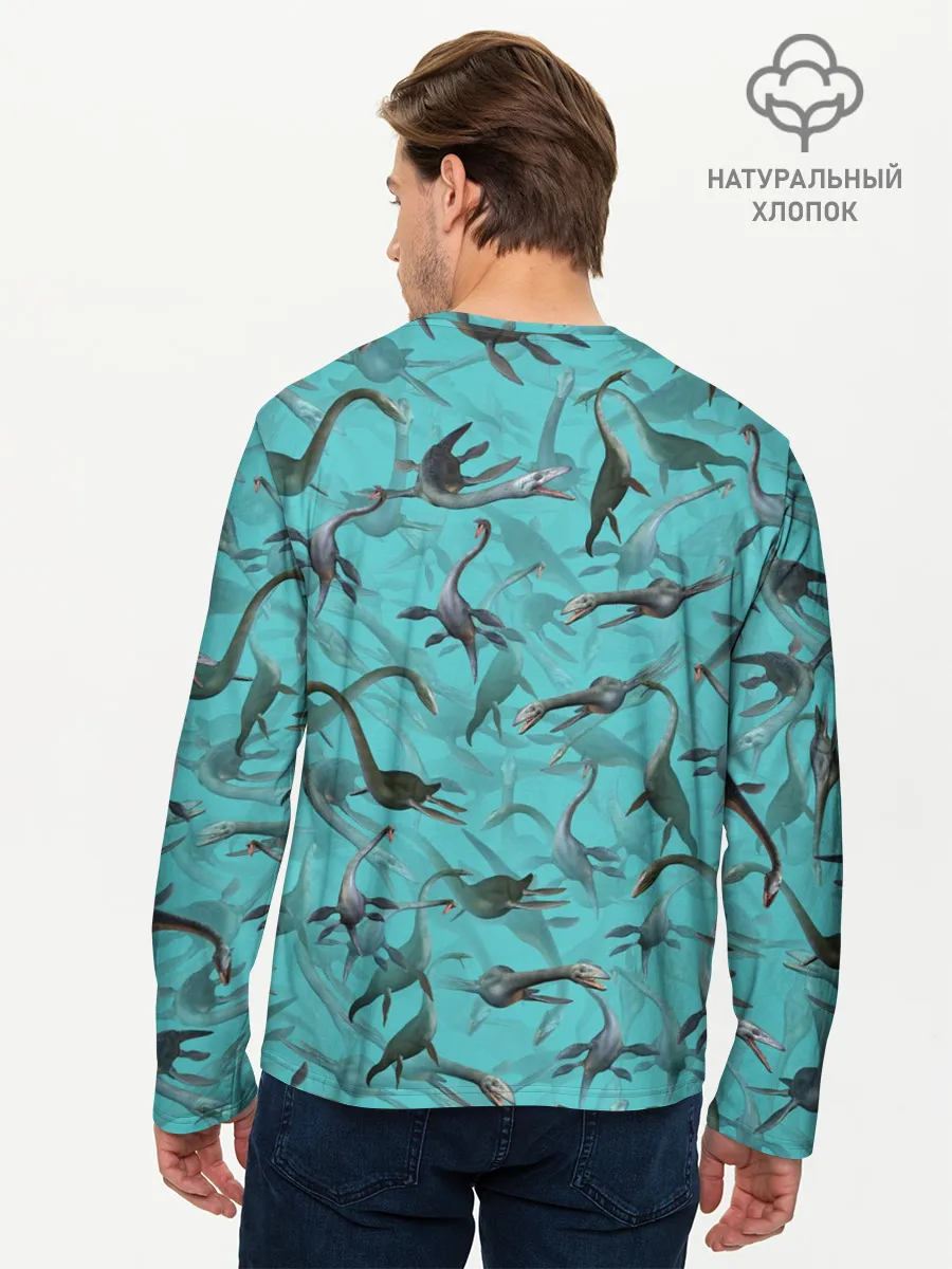 Мужской лонгслив базовый / Лохнесский камуфляж