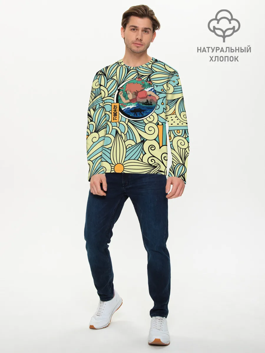 Мужской лонгслив базовый / Gake no ue no Ponyo