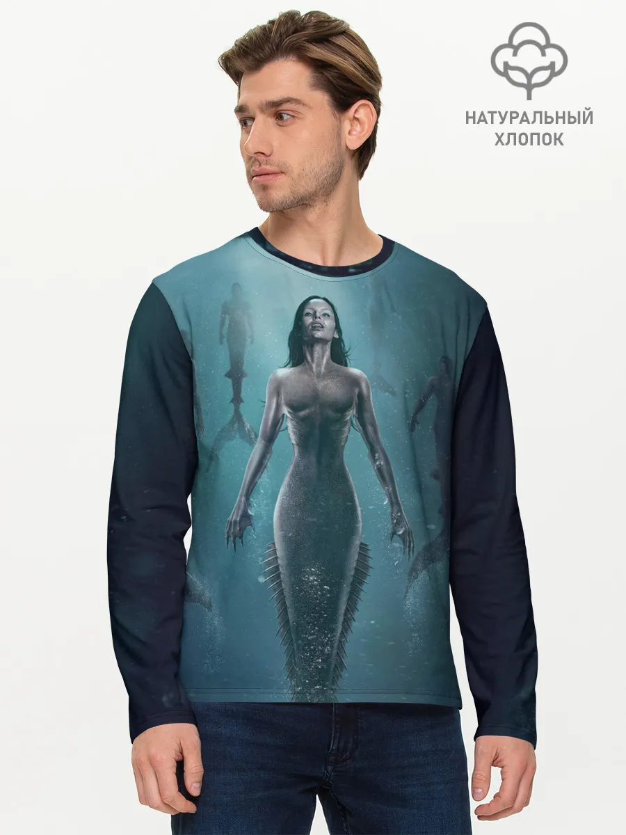Мужской лонгслив базовый / Русалка