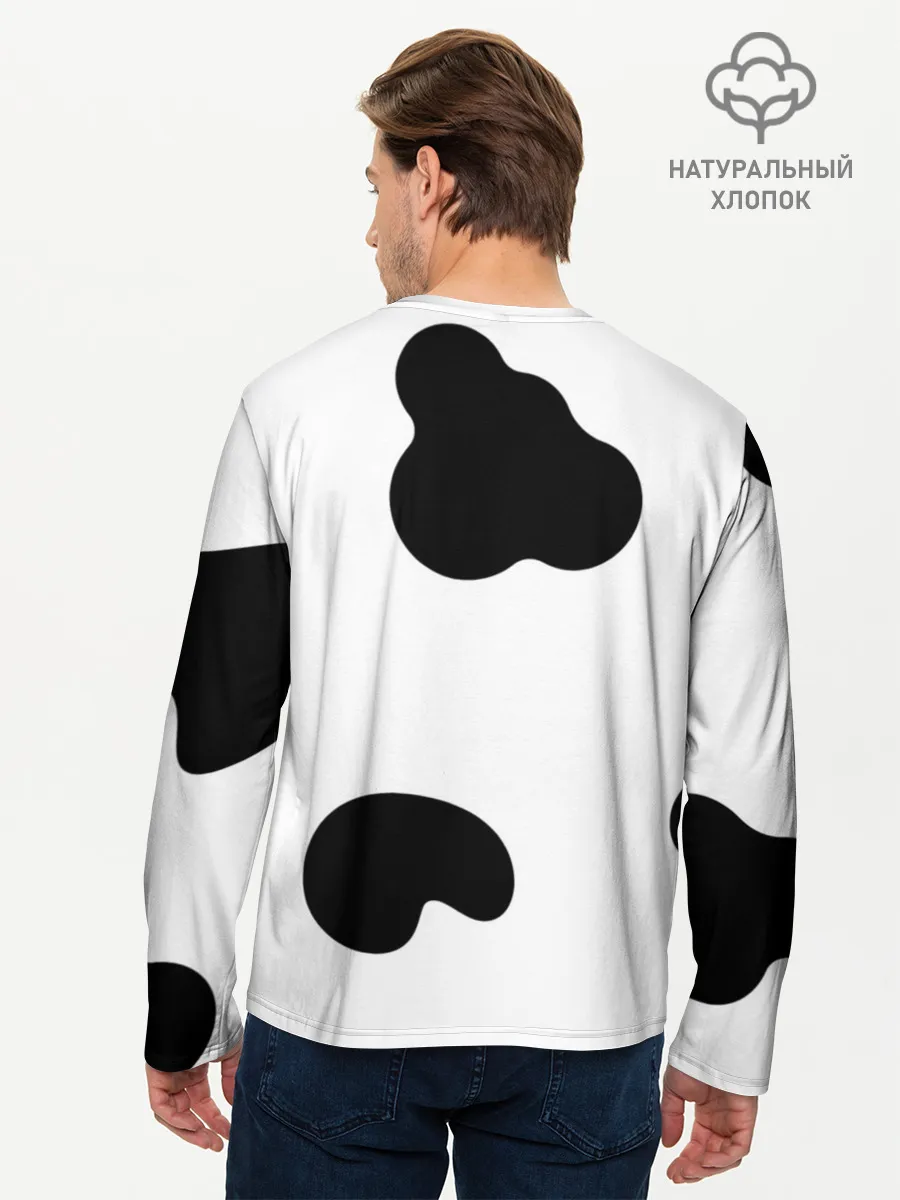 Мужской лонгслив базовый / Cow print