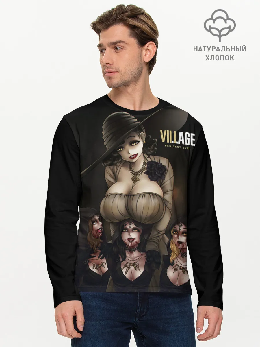 Мужской лонгслив базовый / Resident Evil Village Димитреску с дочками