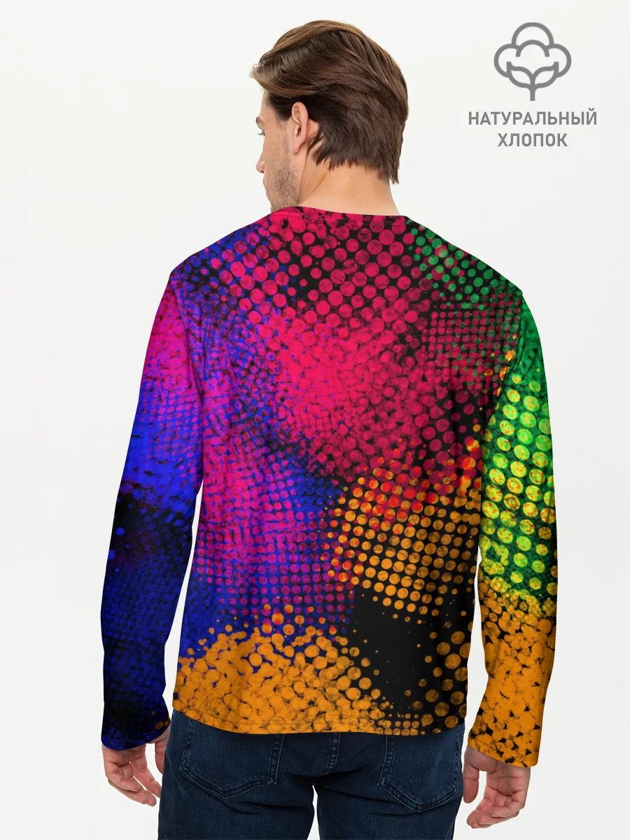 Мужской лонгслив базовый / Цветные Разводы