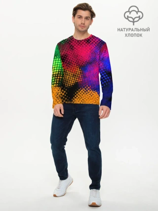Мужской лонгслив базовый / Цветные Разводы