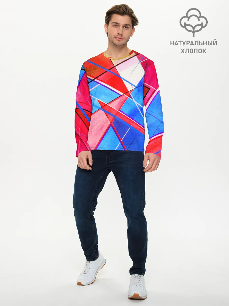 Мужской лонгслив базовый / Абстрактные Фигуры