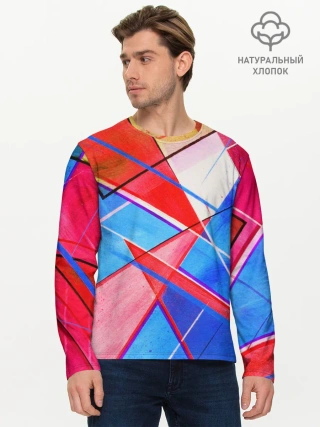 Мужской лонгслив базовый / Абстрактные Фигуры
