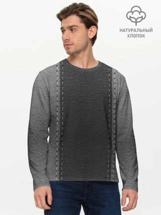 Мужской лонгслив базовый / Черно-Серая Кожа