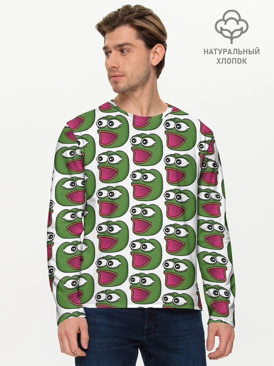 Мужской лонгслив базовый / Poggers Pattern