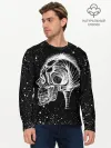 Мужской лонгслив базовый / Череп Зверь и Брызги