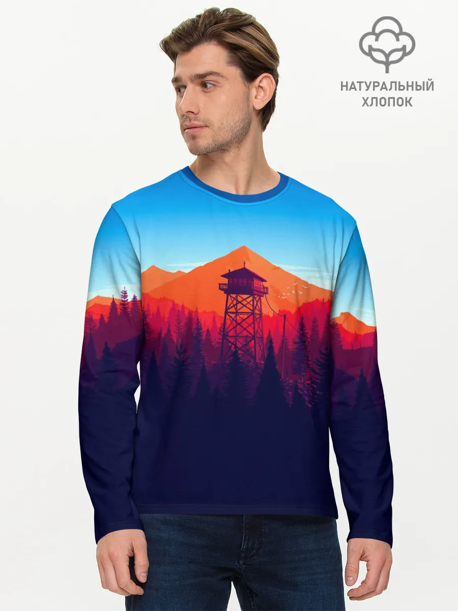 Мужской лонгслив базовый / Одинокая вышка