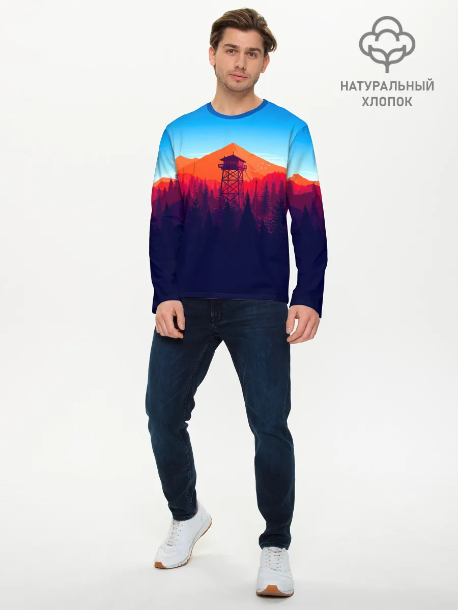 Мужской лонгслив базовый / Одинокая вышка