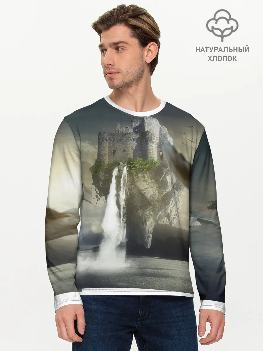 Мужской лонгслив базовый / Парящий замак