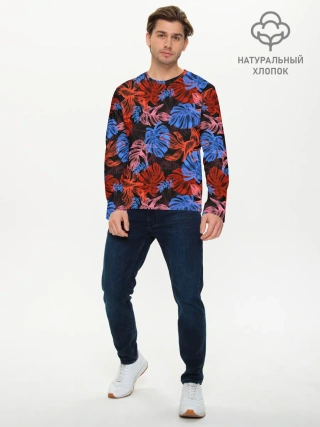 Мужской лонгслив базовый / Неоновые Тропики