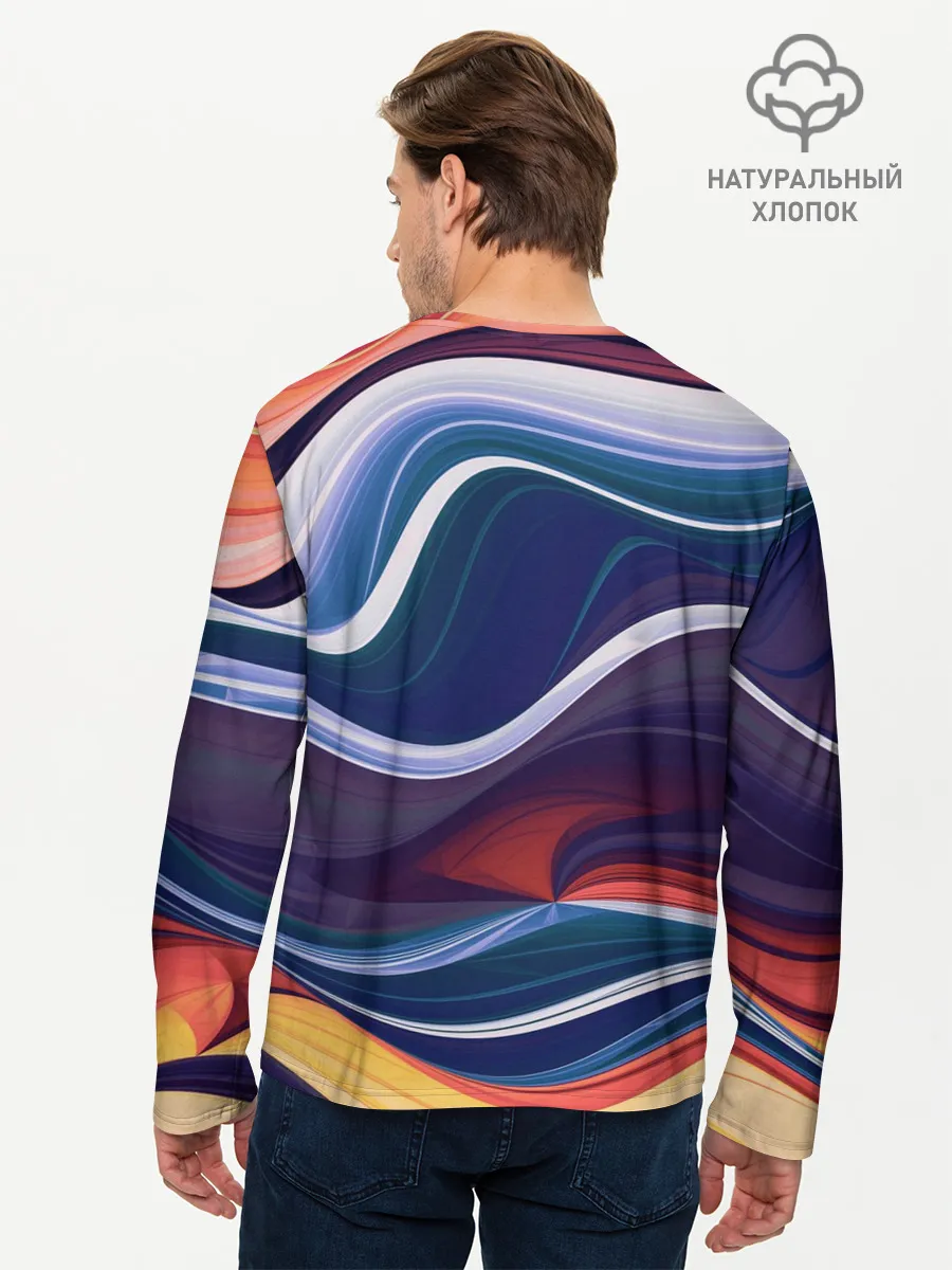 Мужской лонгслив базовый / Colored lines