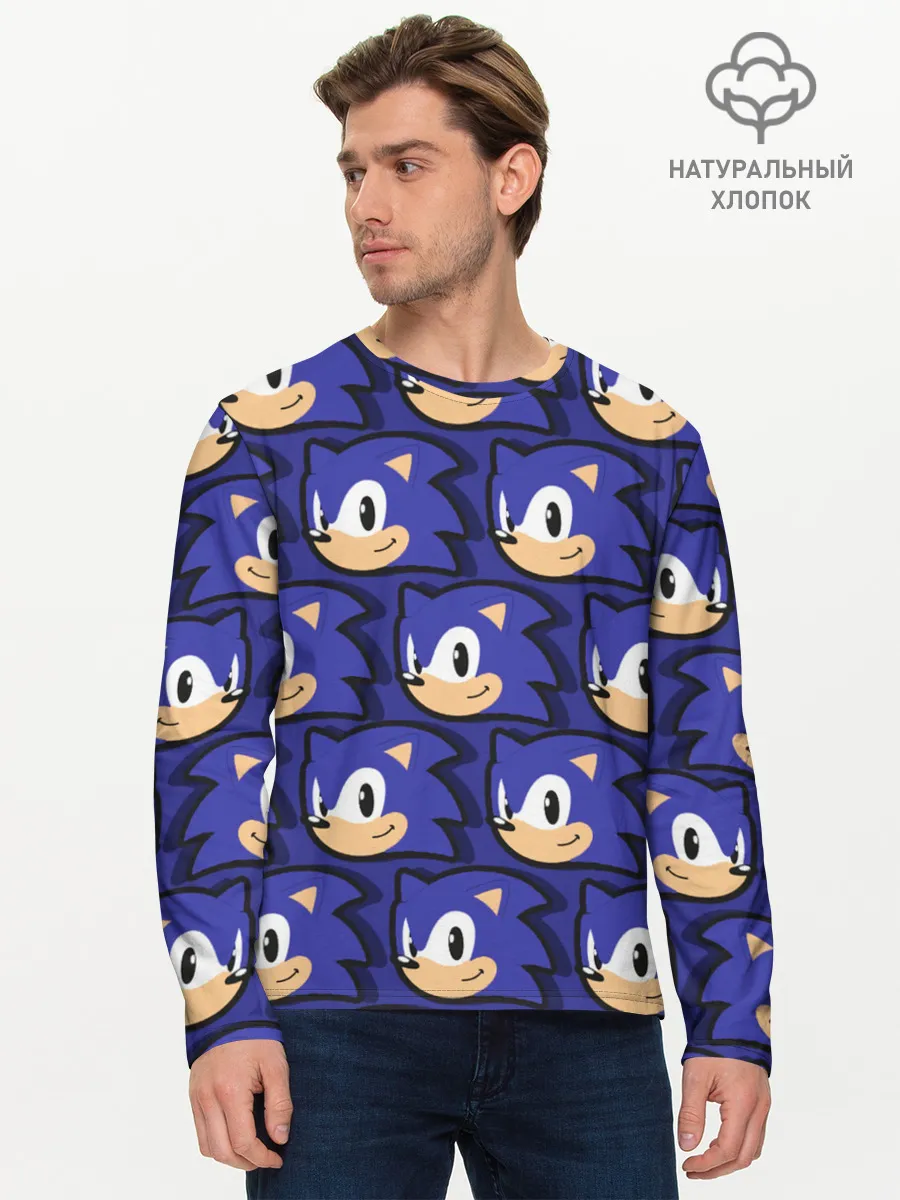 Мужской лонгслив базовый / Sonic pattern