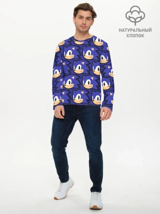 Мужской лонгслив базовый / Sonic pattern