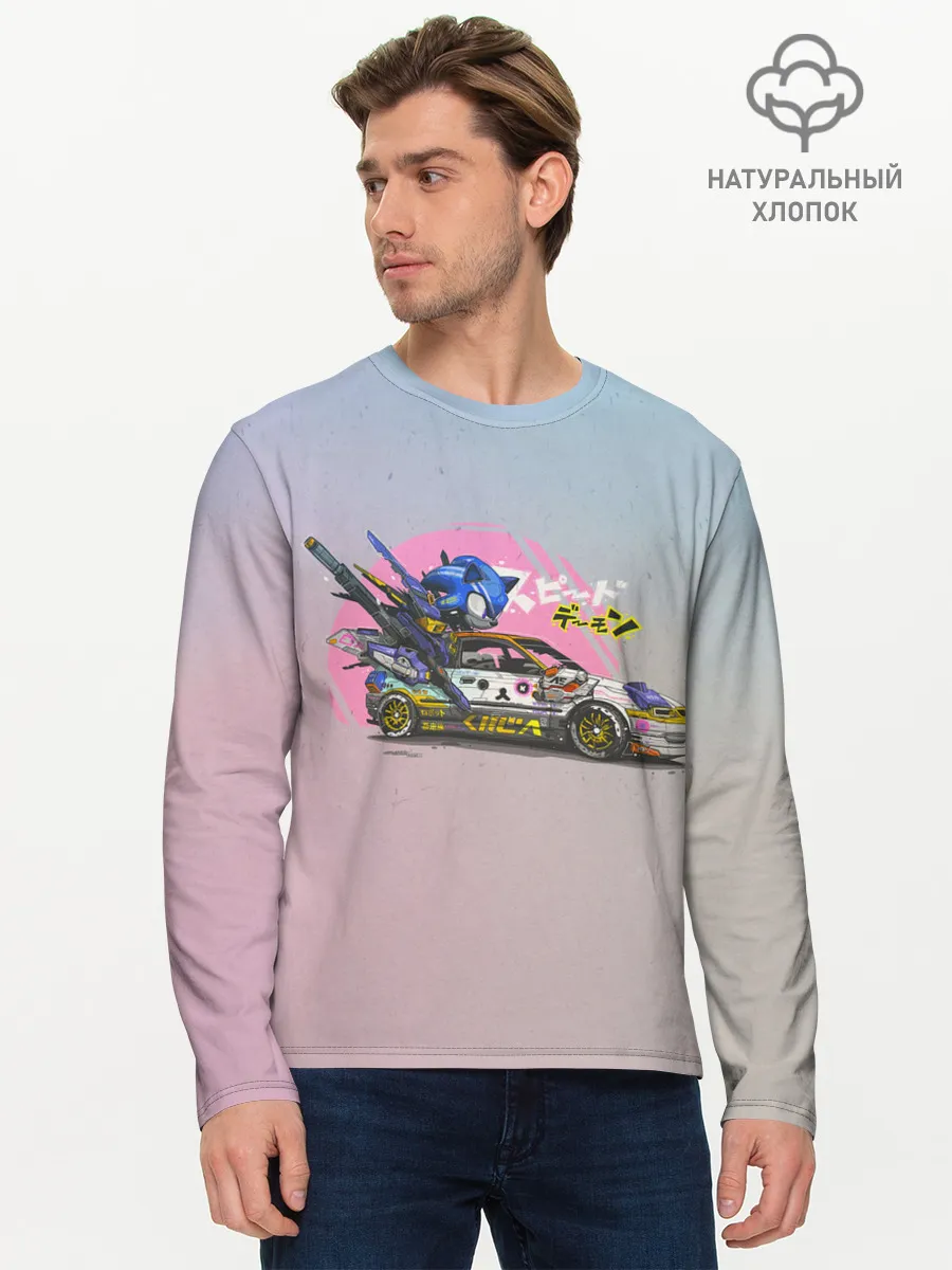 Мужской лонгслив базовый / Sonic racer