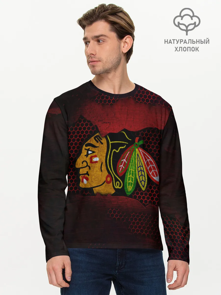 Мужской лонгслив базовый / CHICAGO NHL