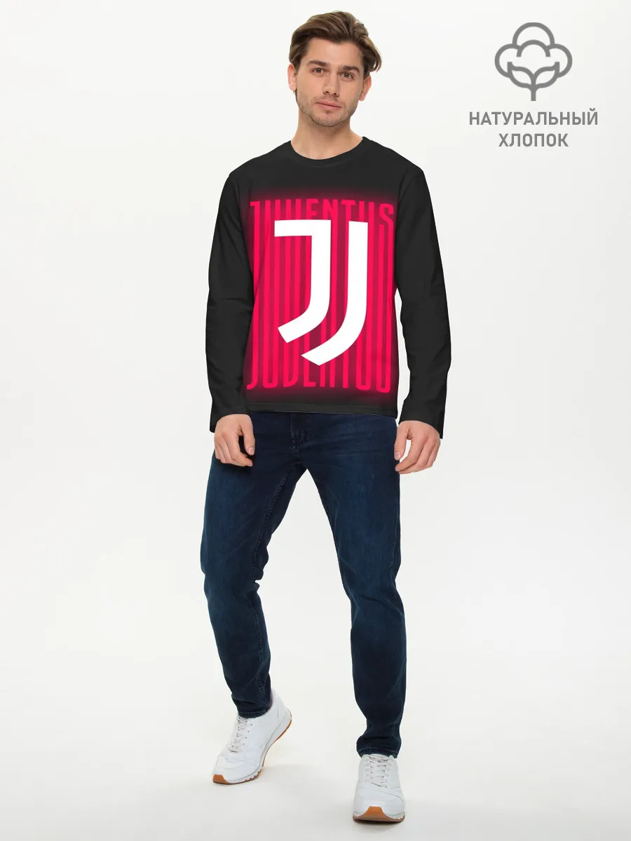 Мужской лонгслив базовый / JUVENTUS / ЮВЕНТУС / НЕОН