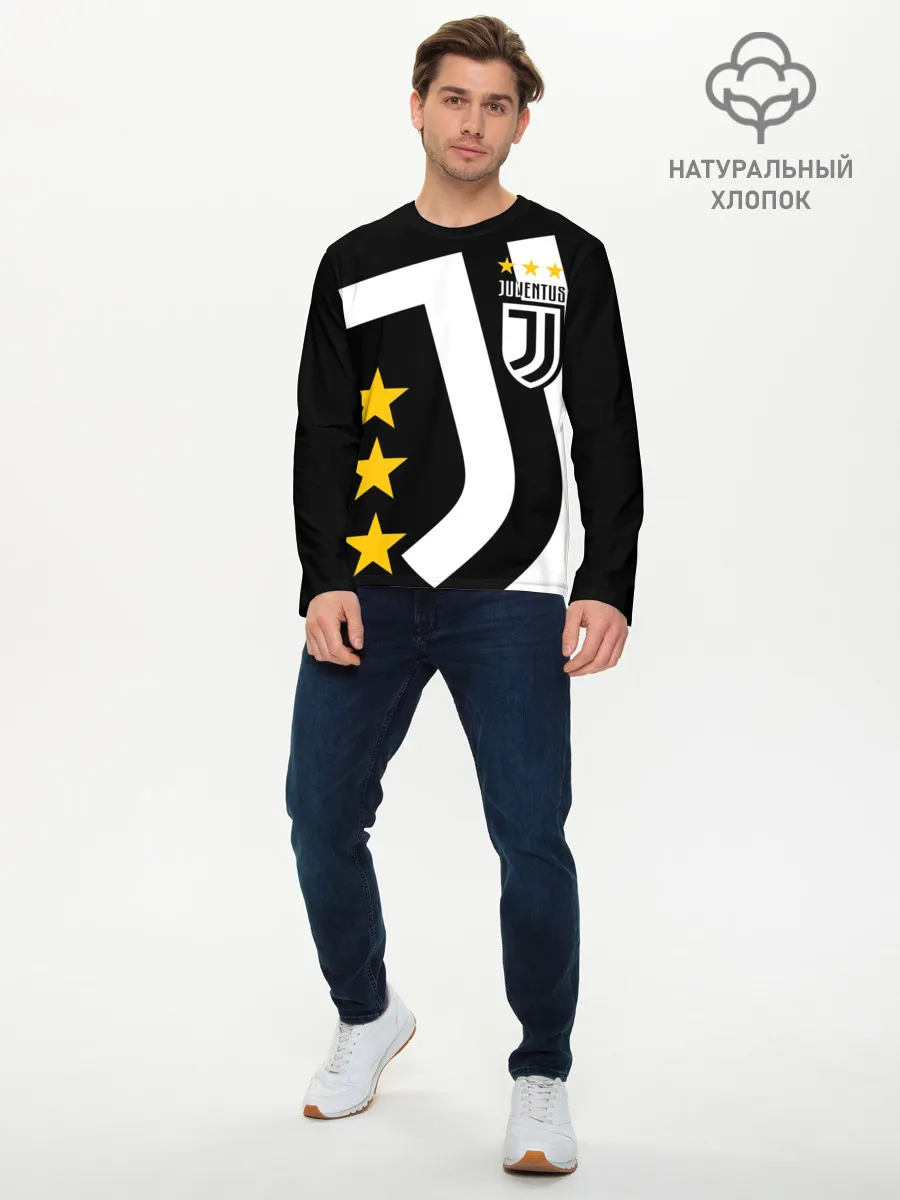 Мужской лонгслив базовый / JUVENTUS / ЮВЕНТУС / ЗВЕЗДЫ