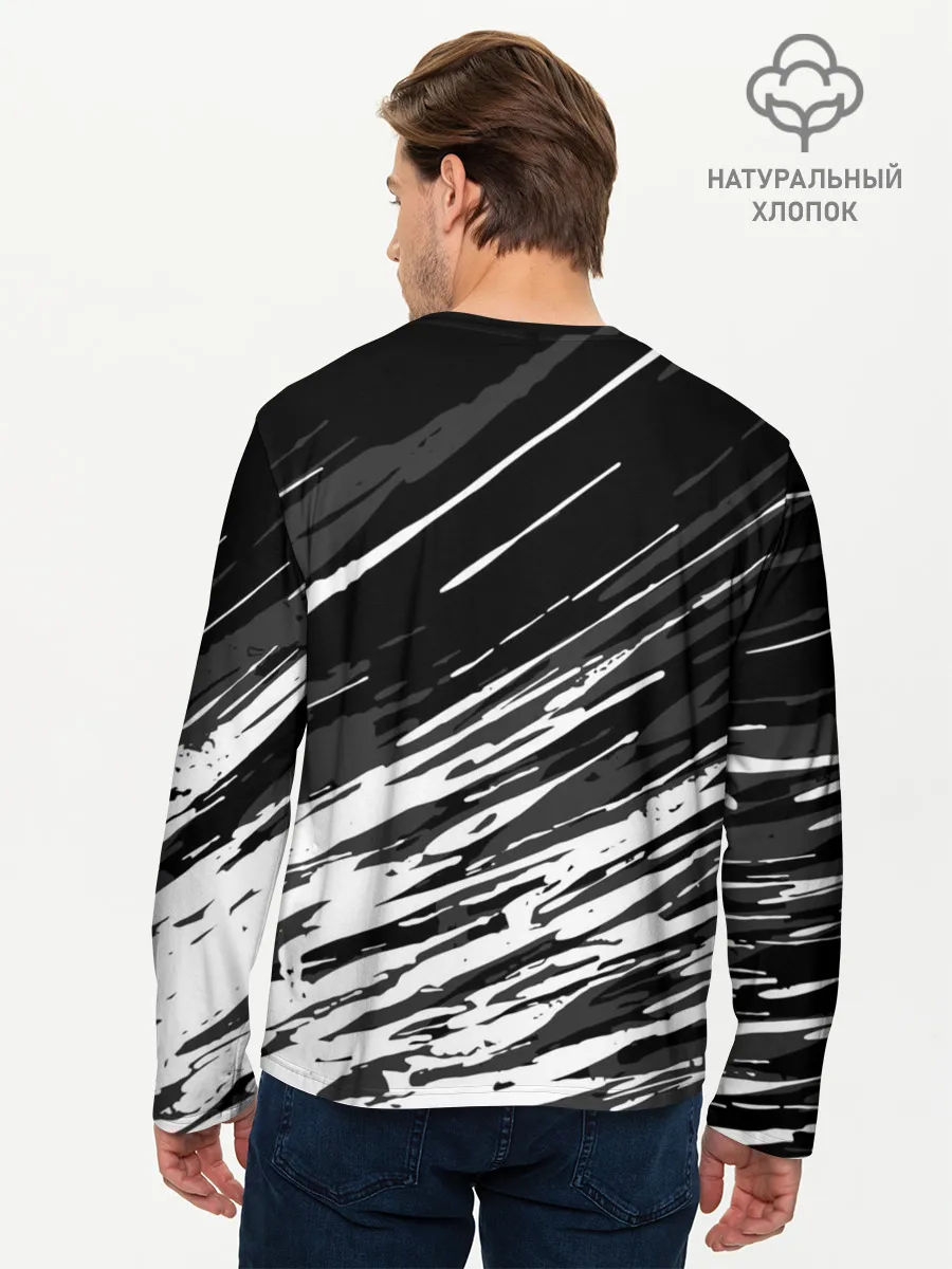 Мужской лонгслив базовый / JUVENTUS / ЮВЕНТУС / БРЫЗГИ