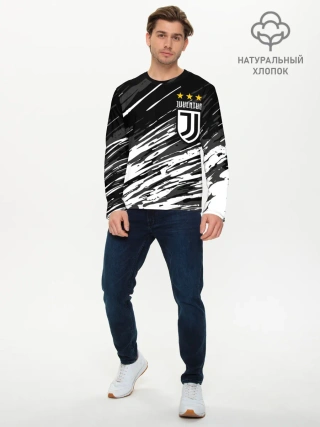 Мужской лонгслив базовый / JUVENTUS / ЮВЕНТУС / БРЫЗГИ