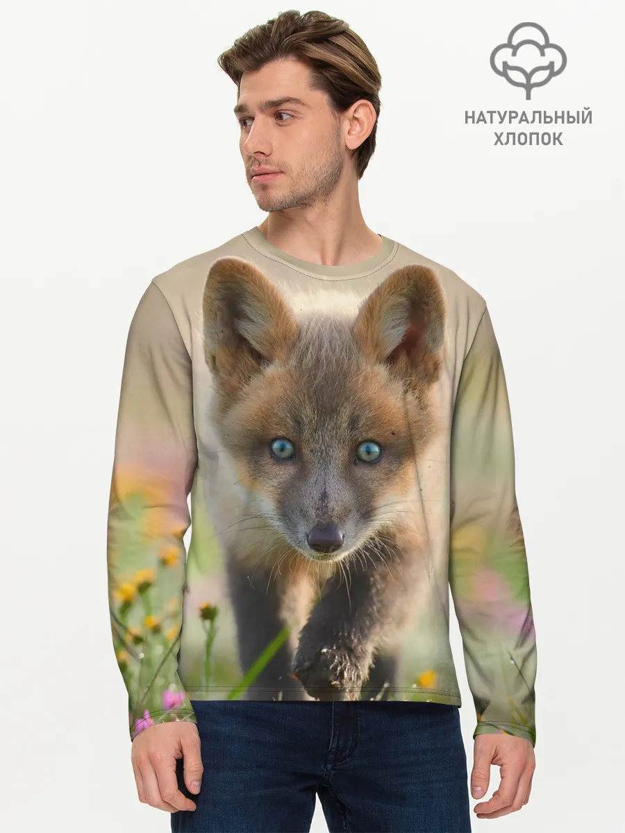 Мужской лонгслив базовый / Лисичка
