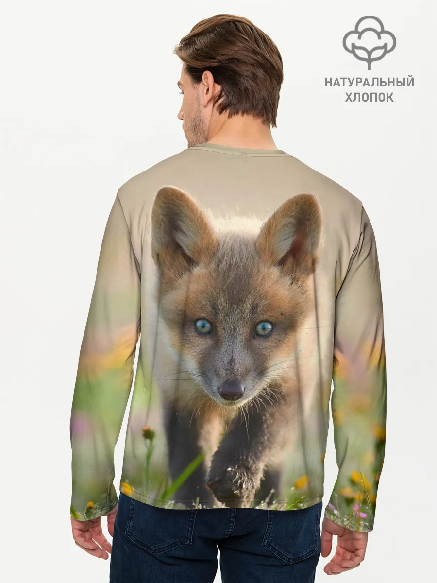 Мужской лонгслив базовый / Лисичка