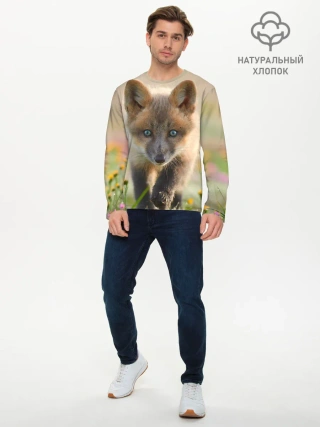 Мужской лонгслив базовый / Лисичка