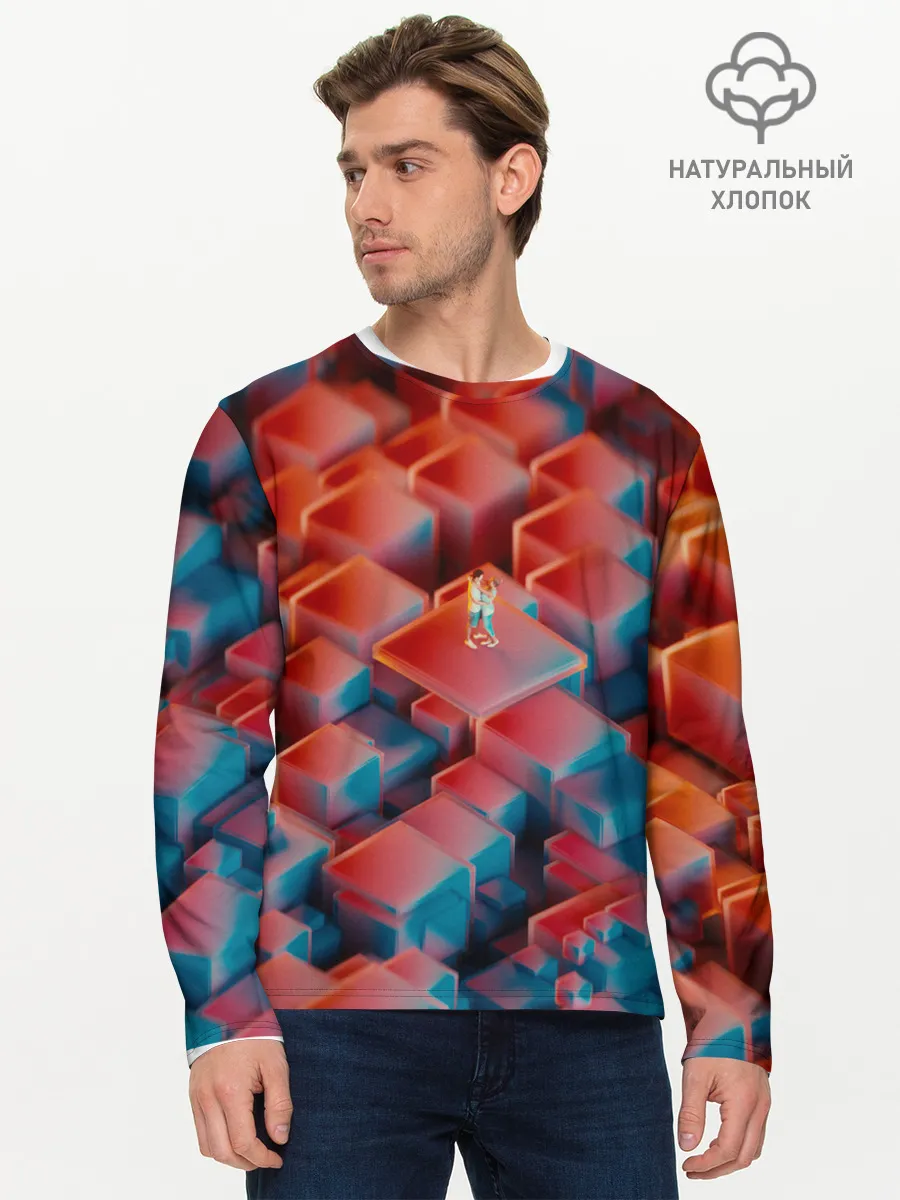 Мужской лонгслив базовый / Неоновая пара