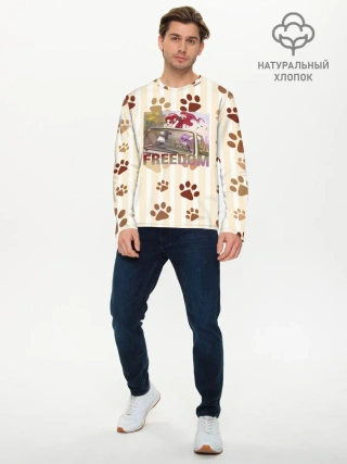 Мужской лонгслив базовый / Свободу фурри
