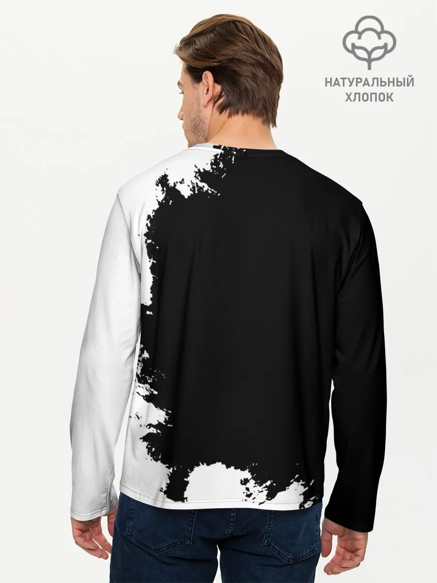 Мужской лонгслив базовый / Чёрный клевер Аста и демон Либе