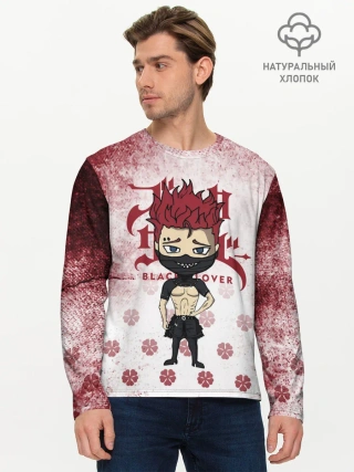 Мужской лонгслив базовый / Зора Идеаре Чёрный клевер