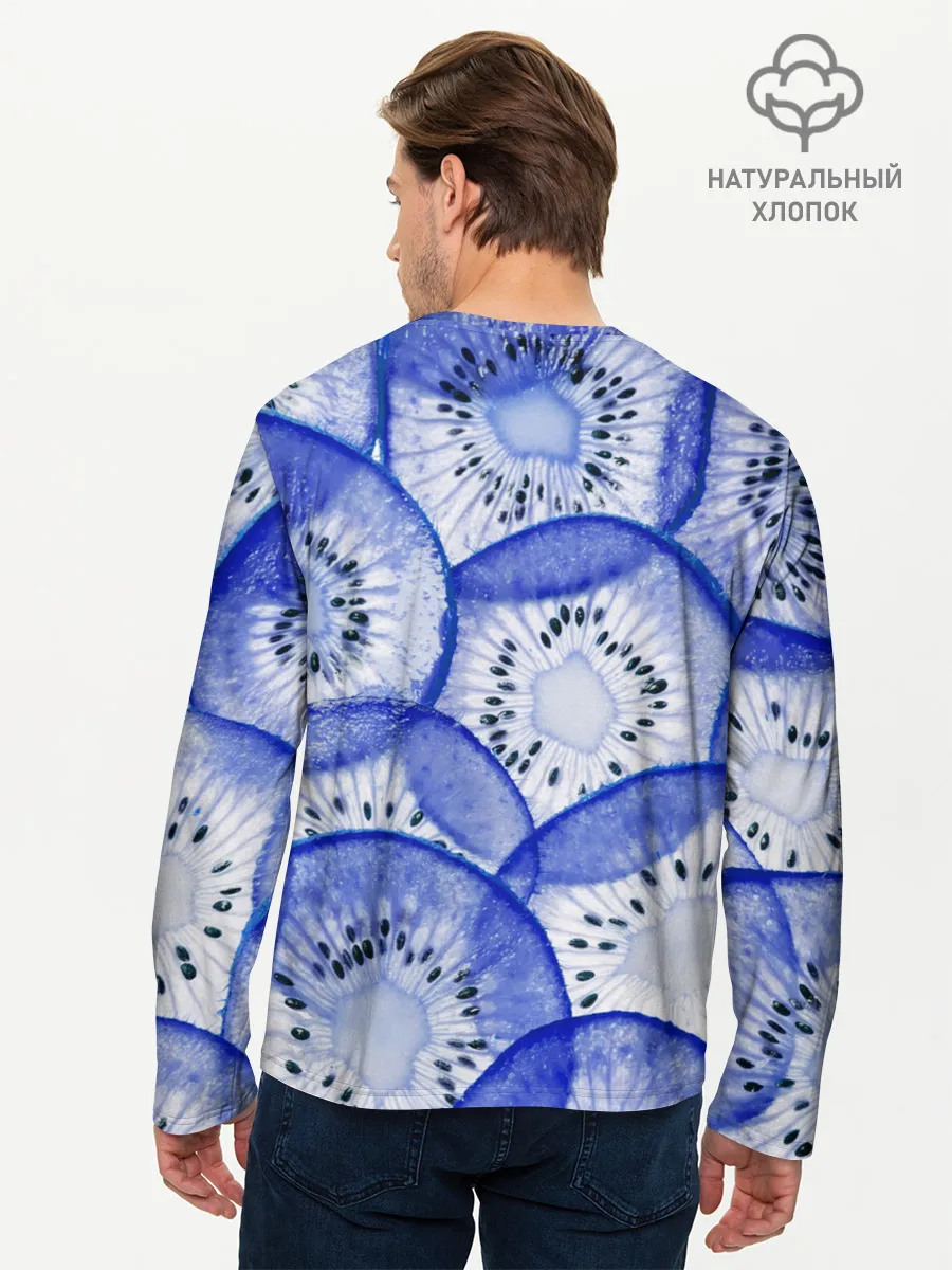 Мужской лонгслив базовый / Синий Киви