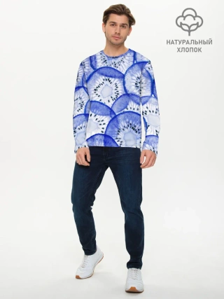Мужской лонгслив базовый / Синий Киви