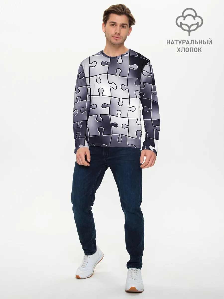 Мужской лонгслив базовый / Пазлы