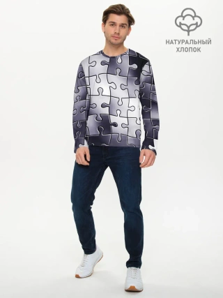 Мужской лонгслив базовый / Пазлы
